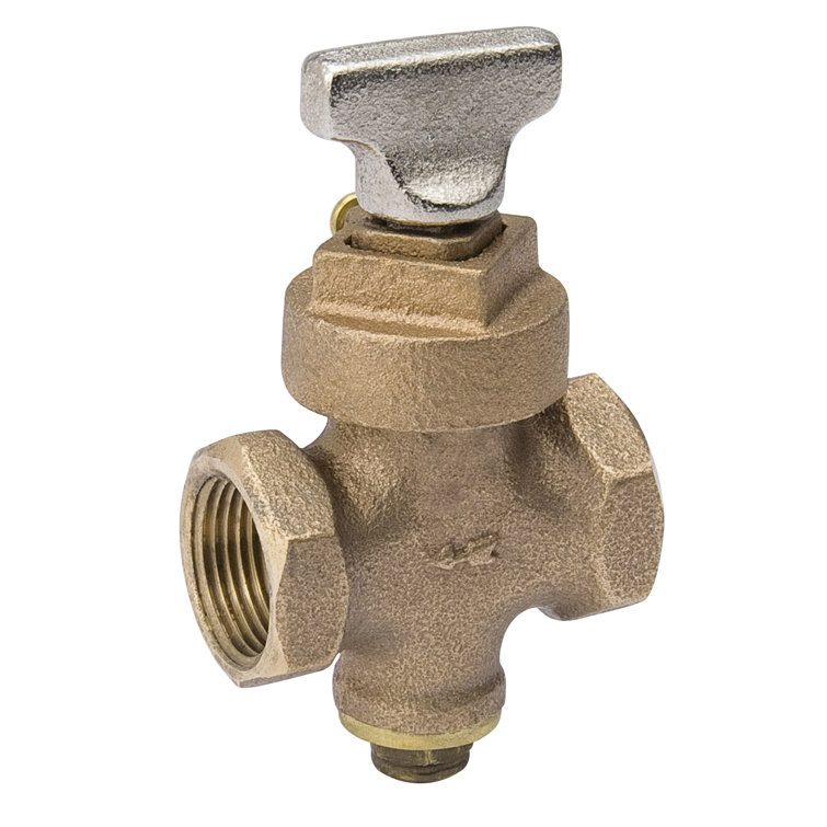 Bronze 1/2-in Quarter Turn Stop and Drain Valve