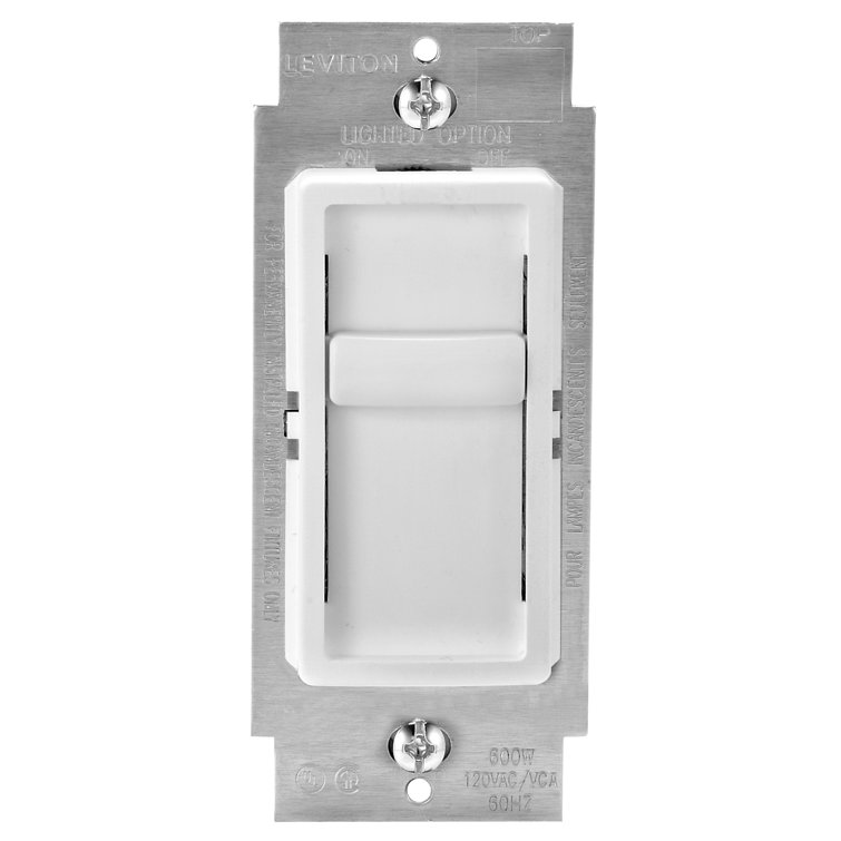 Leviton White Single Pole Slide Dimmer Switch