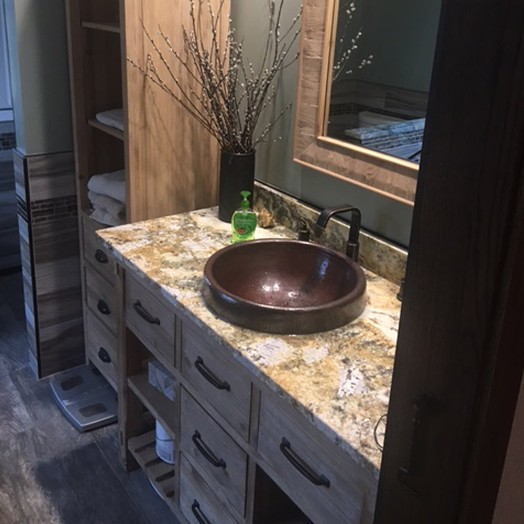 Granada 17'' Round Rustic Copper Bathroom Sink