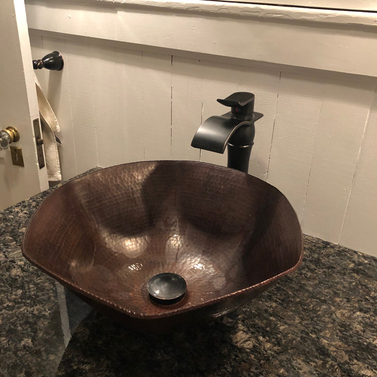 Antique Copper Hammered Vessel Sink for Above-counter Installation