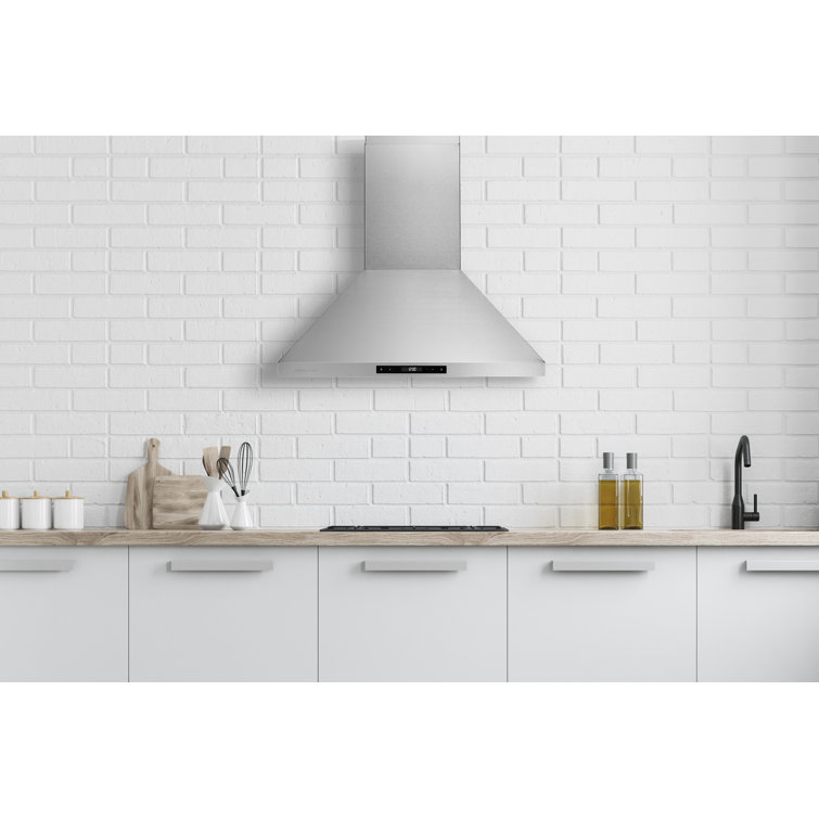 36'' Stainless Steel Convertible Wall Mount Range Hood with Charcoal Filter