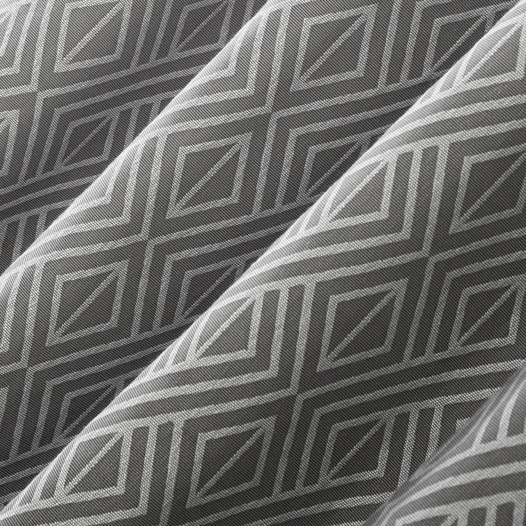Gray Geometric Blackout Grommet Drape Panel