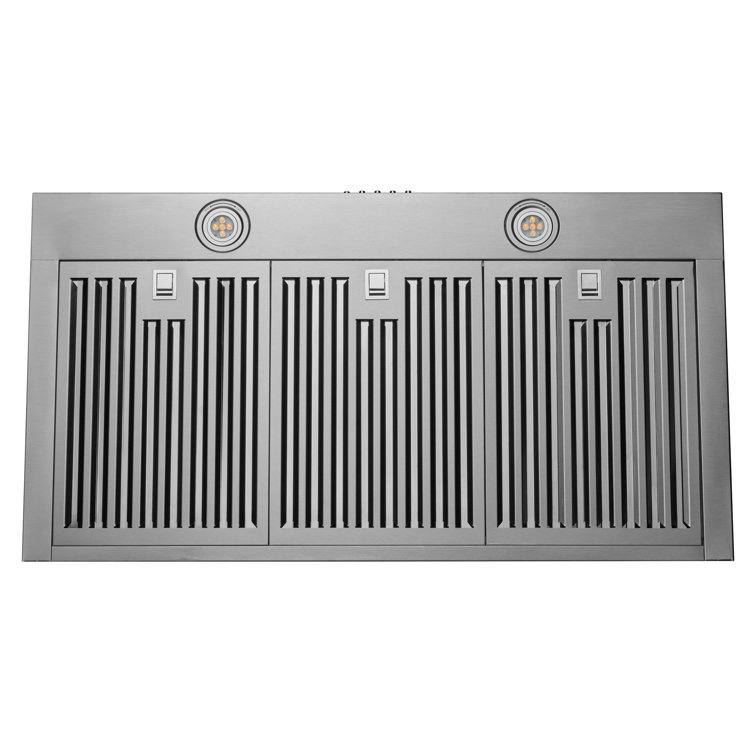 Stainless Steel Convertible Wall Mounted Range Hood with Charcoal Filter