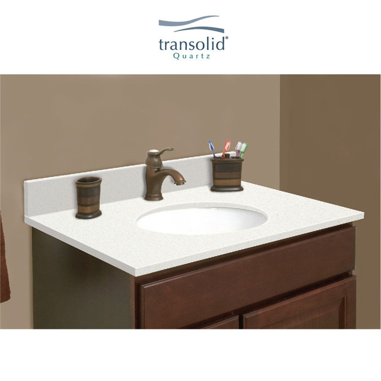 Madison 25.5'' Cream Quartz Single Bathroom Vanity Top with White Round Sink