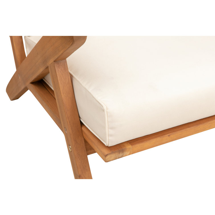 Oslo Midcentury-Modern Scandinavian Cream Cushioned Wooden Chair