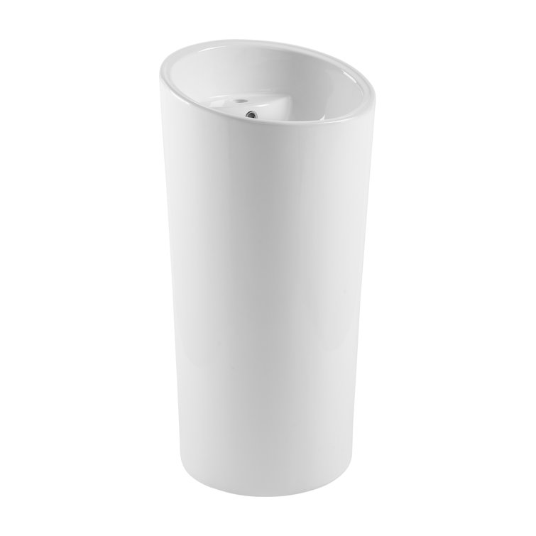 St. Tropez High Gloss White Ceramic Pedestal Sink