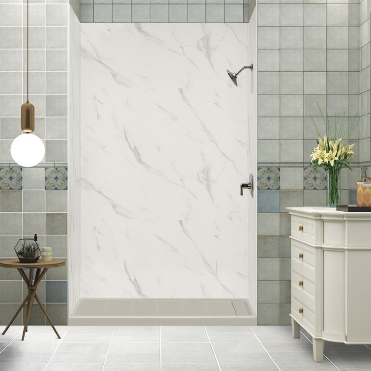 Gray 30'' x 60'' Resin Rectangular Shower Base with Right Hand Drain