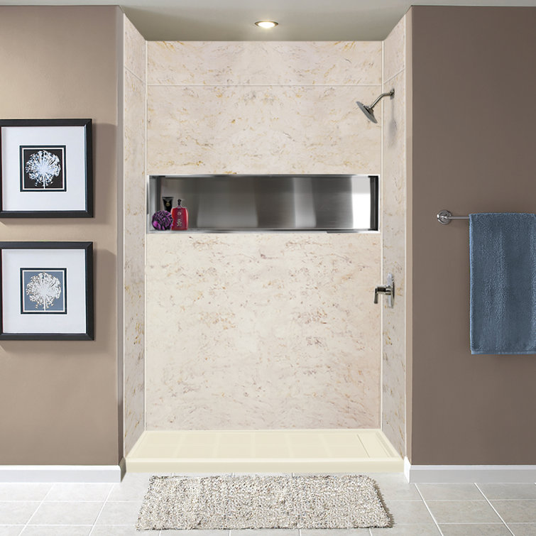 Gray 30'' x 60'' Resin Rectangular Shower Base with Right Hand Drain