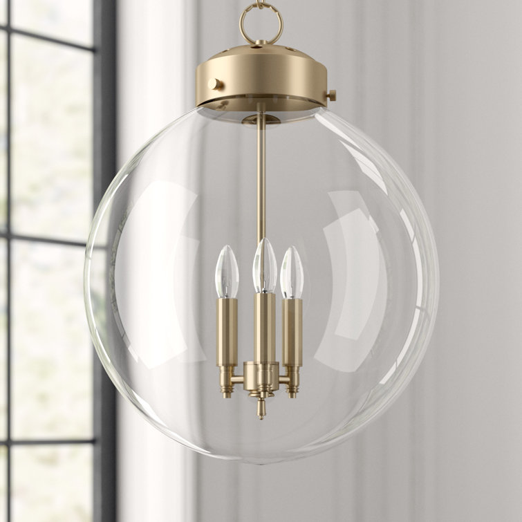 Regina Andrew Polished Nickel 3-Light Globe Pendant