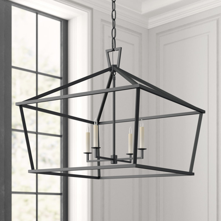 Elegant Darlana 25" Polished Nickel Crystal Lantern Chandelier