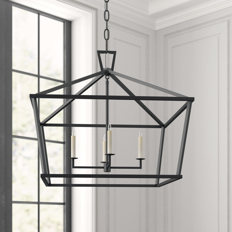 Elegant Darlana 25" Polished Nickel Crystal Lantern Chandelier