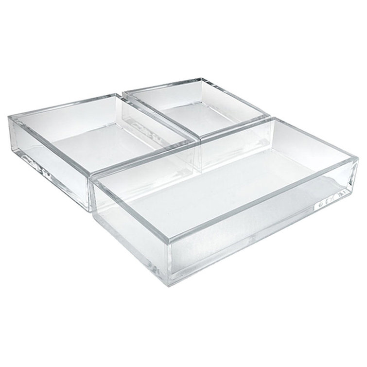 Deluxe Crystal Clear Polished Edge Styrene Tray Set