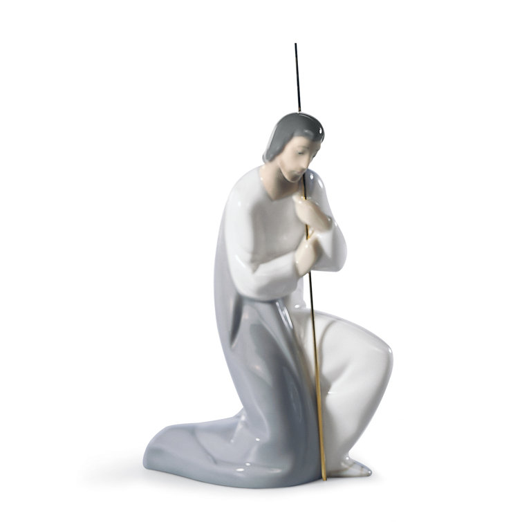 Modern Serene Saint Joseph Porcelain Nativity Figurine