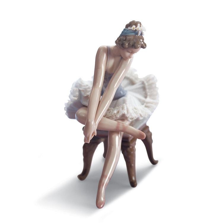 Handcrafted Porcelain Ballet Dancer Figurine with Tutu Dress