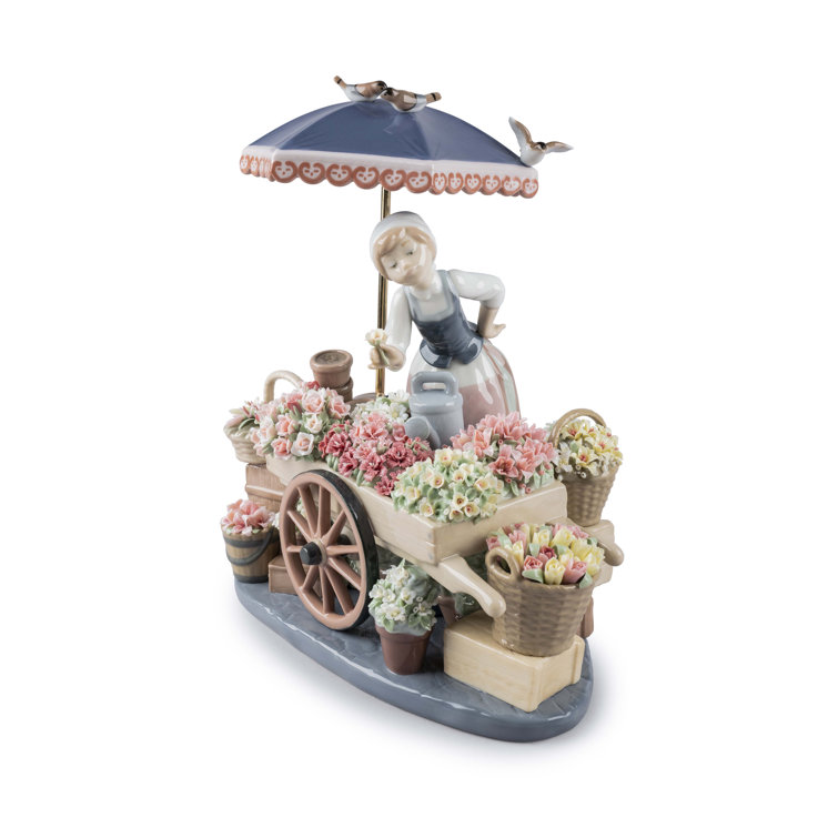Spring Blossom Elegance Porcelain Woman Figurine
