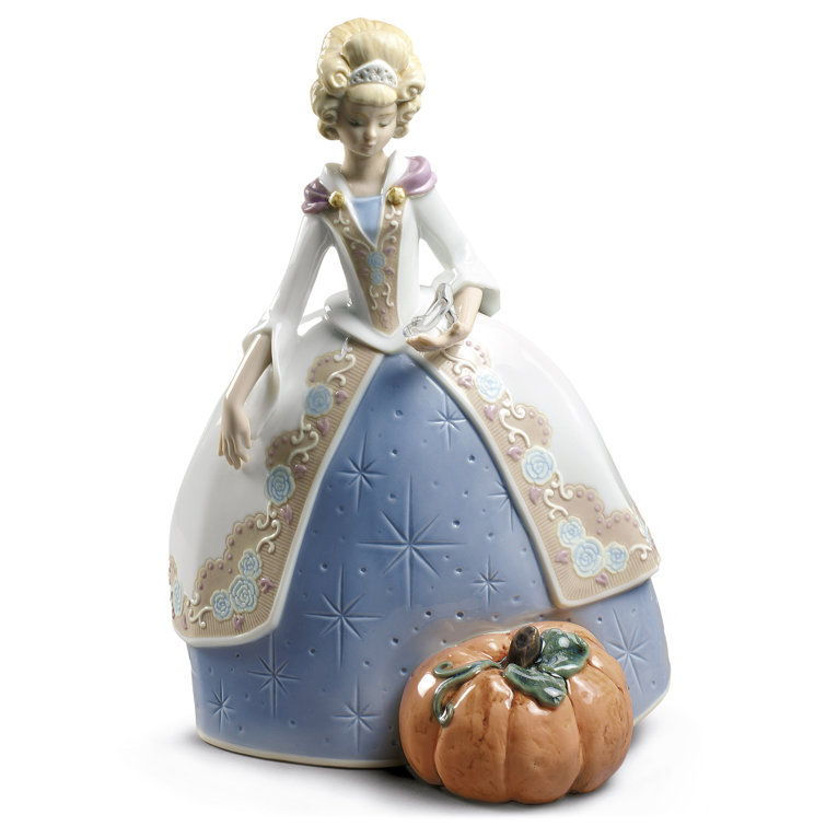 Cinderella Porcelain Figurine with Glass Slipper