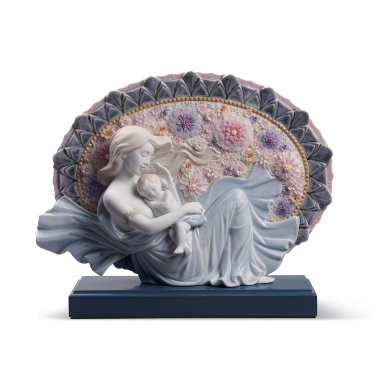 Handmade Blossoming Life Porcelain Mother Figurine by Marco Antonio Noguerón