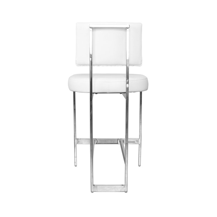 Baylor 26'' White Velvet Nickel Base Modern Counter Stool