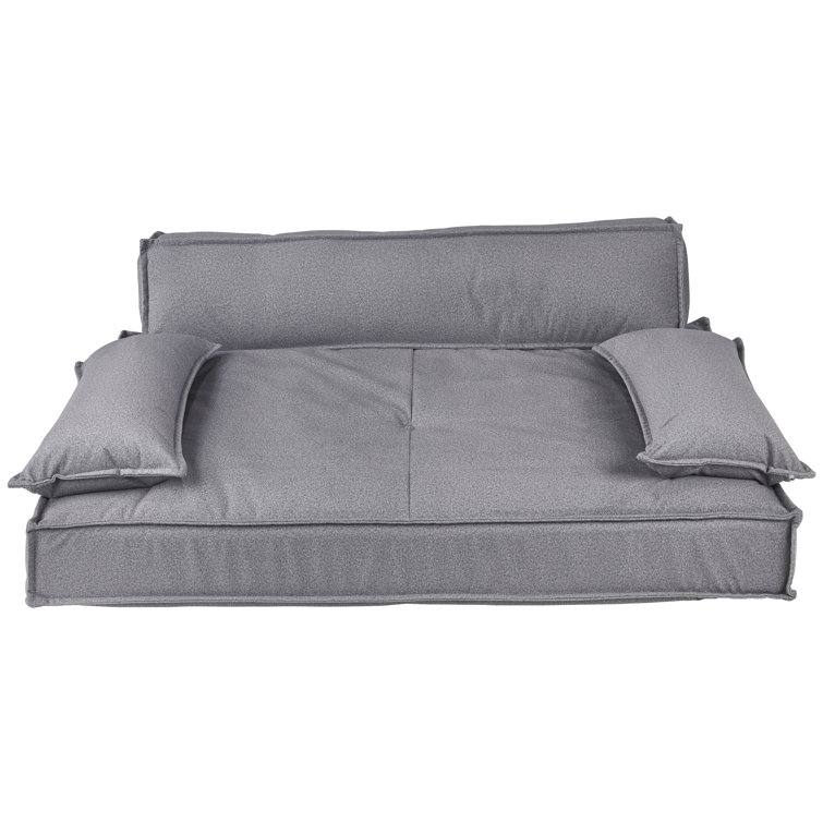 Large Orthopedic Gray Fabric Pet Sofa Bed