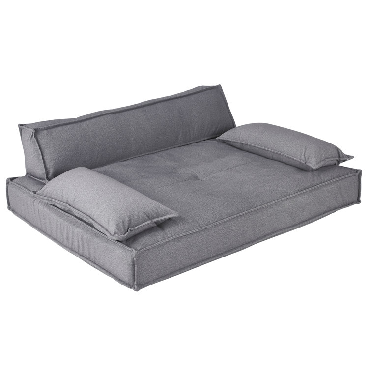 Large Orthopedic Gray Fabric Pet Sofa Bed