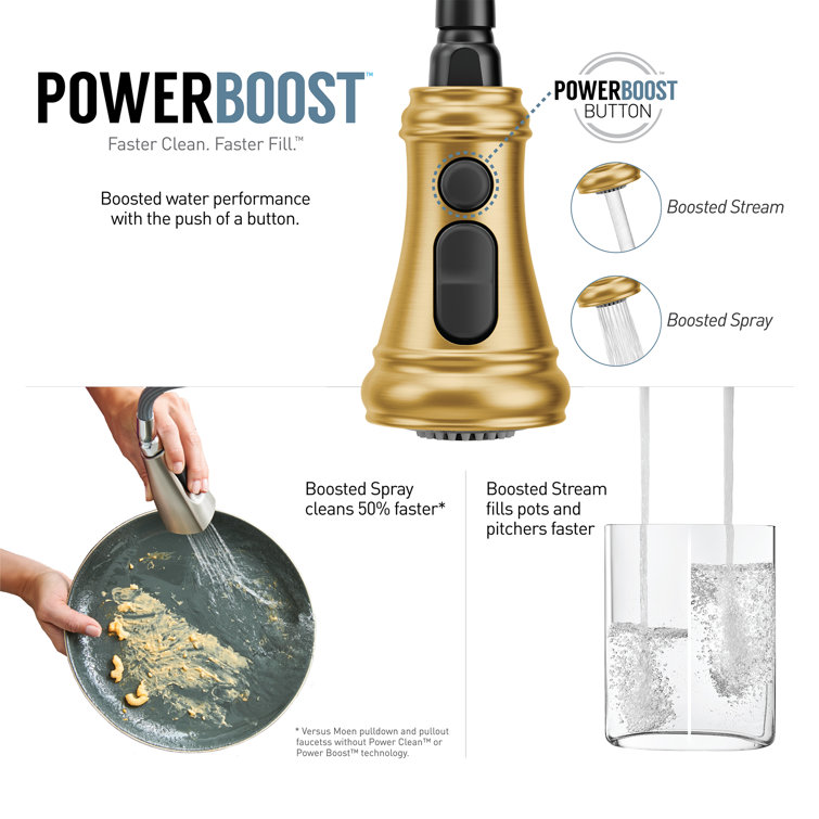 Brushed Gold Stainless Steel Pull-Down Kitchen Faucet