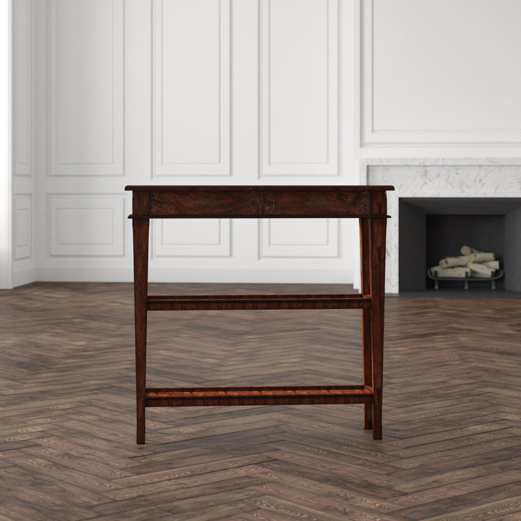 Castle Bromwich Dark Brown Solid Wood Console Table with Storage