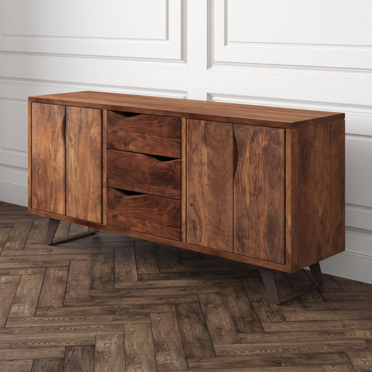 Nottingham Loft 68'' Buffet with Live Edge and Iron Base