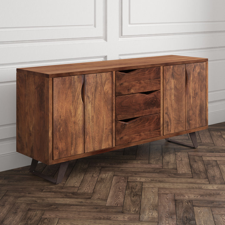 Nottingham Loft 68'' Buffet with Live Edge and Iron Base