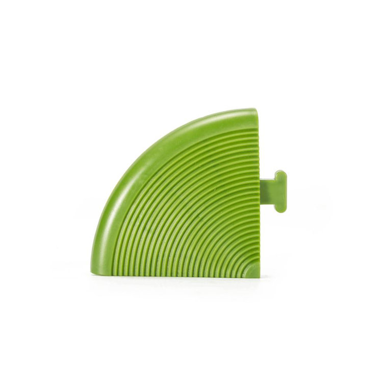 Green Plastic Interlocking Deck Tile Edge Kit, 12" x 3"