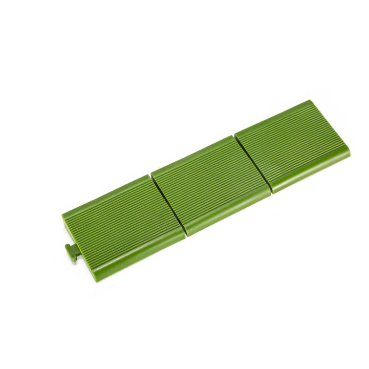 Green Plastic Interlocking Deck Tile Edge Kit, 12" x 3"