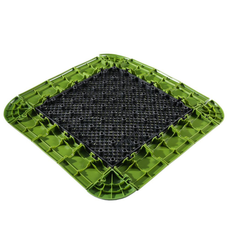 Green Plastic Interlocking Deck Tile Edge Kit, 12" x 3"