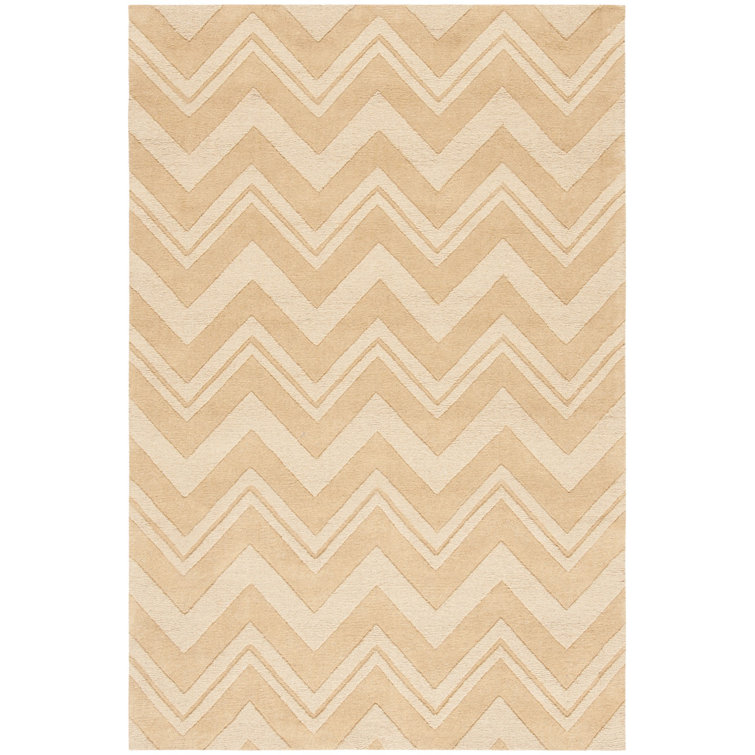 Hand-Tufted Dark Gold Wool 4' x 6' Rectangular Area Rug