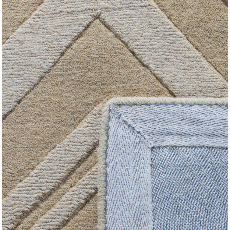 Hand-Tufted Dark Gold Wool 4' x 6' Rectangular Area Rug