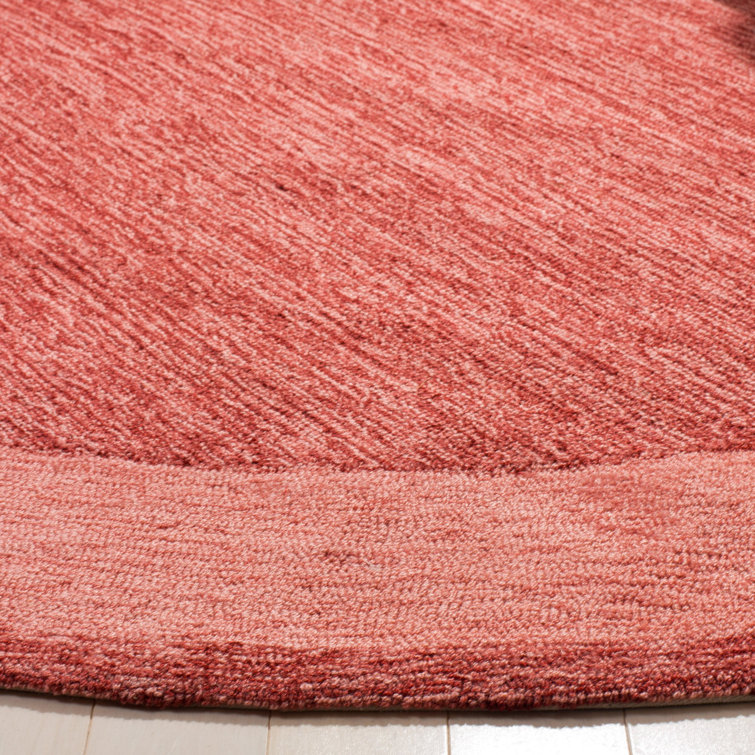 Taran 8' Round Red Tufted Wool & Synthetic Easy Care Rug