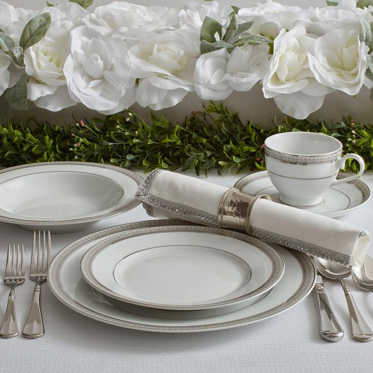 Platinum Crown Cobalt 40-Piece Porcelain Dinnerware Set, Service for 8