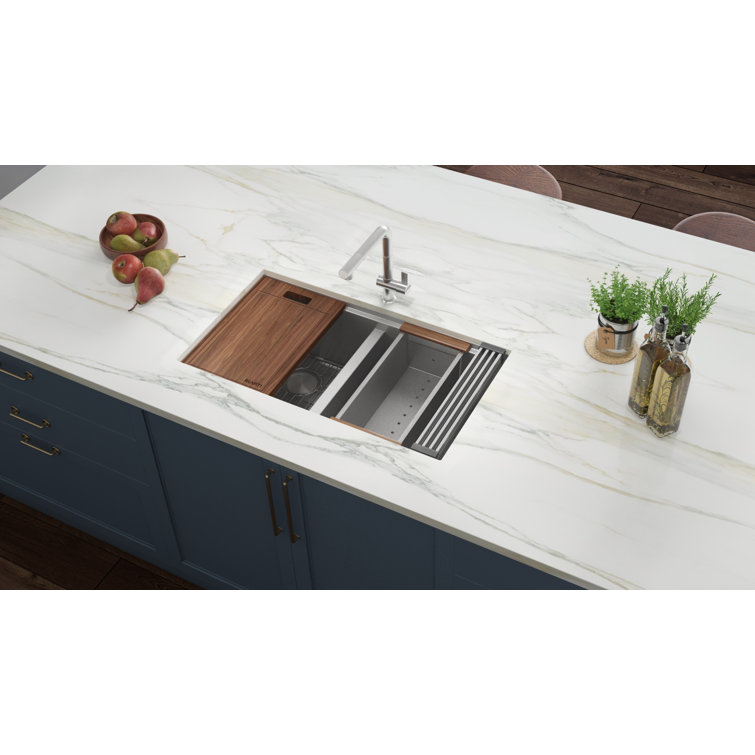 Ruvati 33-inch Stainless Steel Double Bowl Workstation Sink