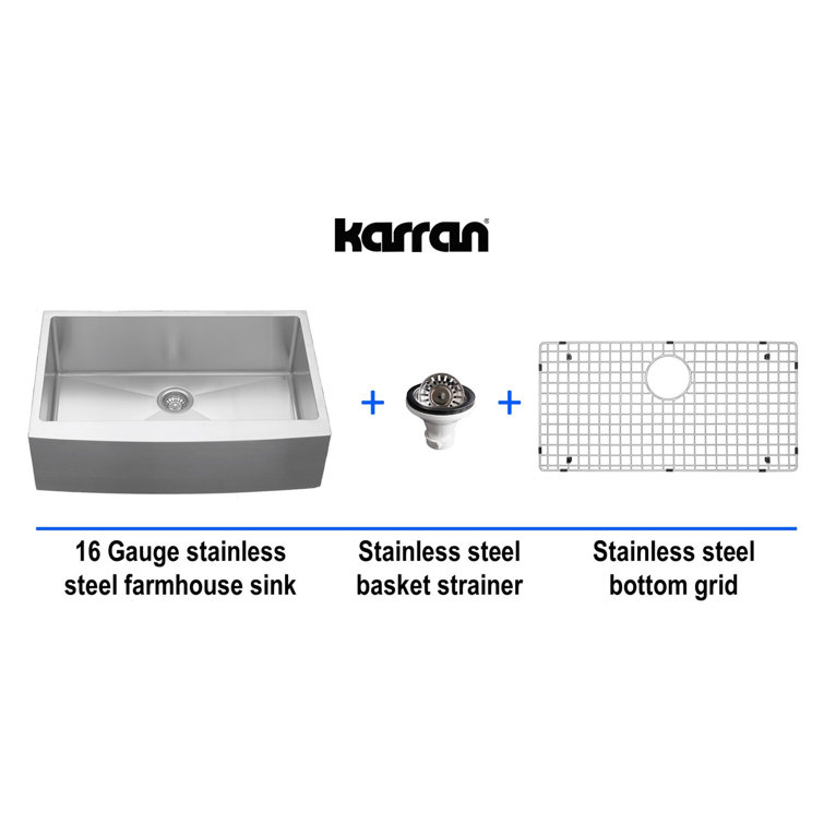 Stainless Steel 33'' Single Bowl Farmhouse Kitchen Sink