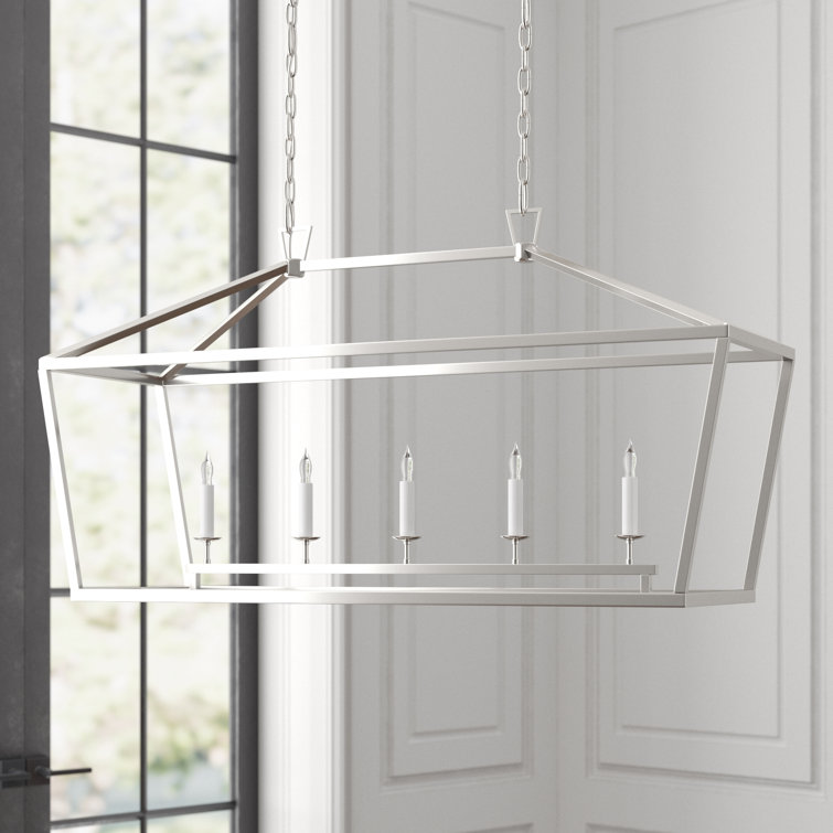 Polished Nickel 5-Light Indoor Linear Chandelier