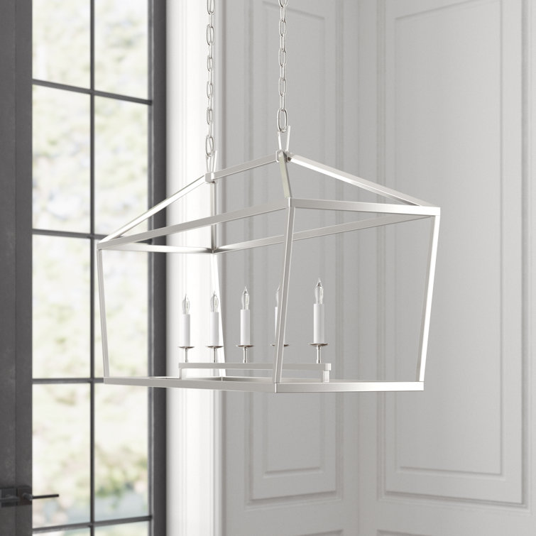 Polished Nickel 5-Light Indoor Linear Chandelier