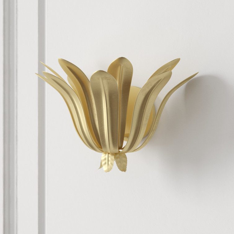 Cayman Gold Leaf Layered 13.5" Contemporary Sconce