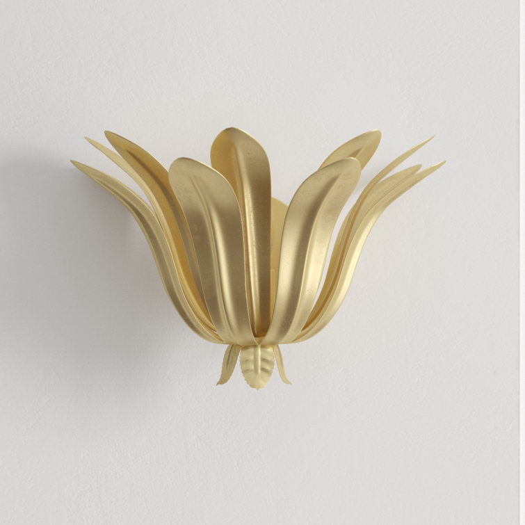 Cayman Gold Leaf Layered 13.5" Contemporary Sconce