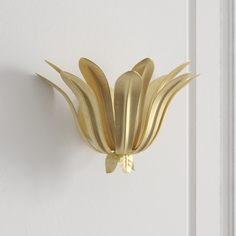 Cayman Gold Leaf Layered 13.5" Contemporary Sconce