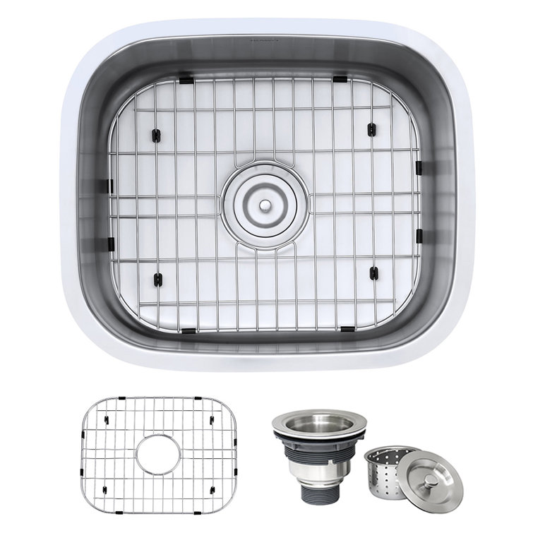 Ruvati 23" Stainless Steel Undermount Kitchen Sink with Grid