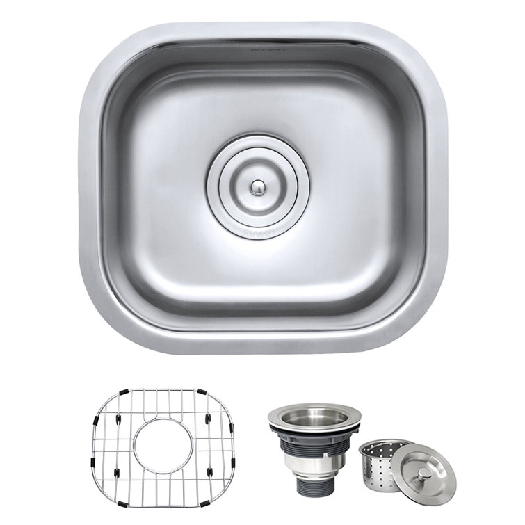 Ruvati 15" x 12.75" Stainless Steel Undermount Bar Prep Sink