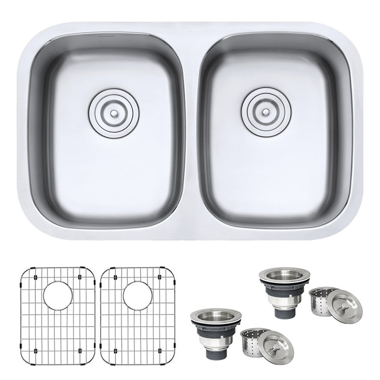 Ruvati 29-inch Double Bowl Stainless Steel Undermount Kitchen Sink