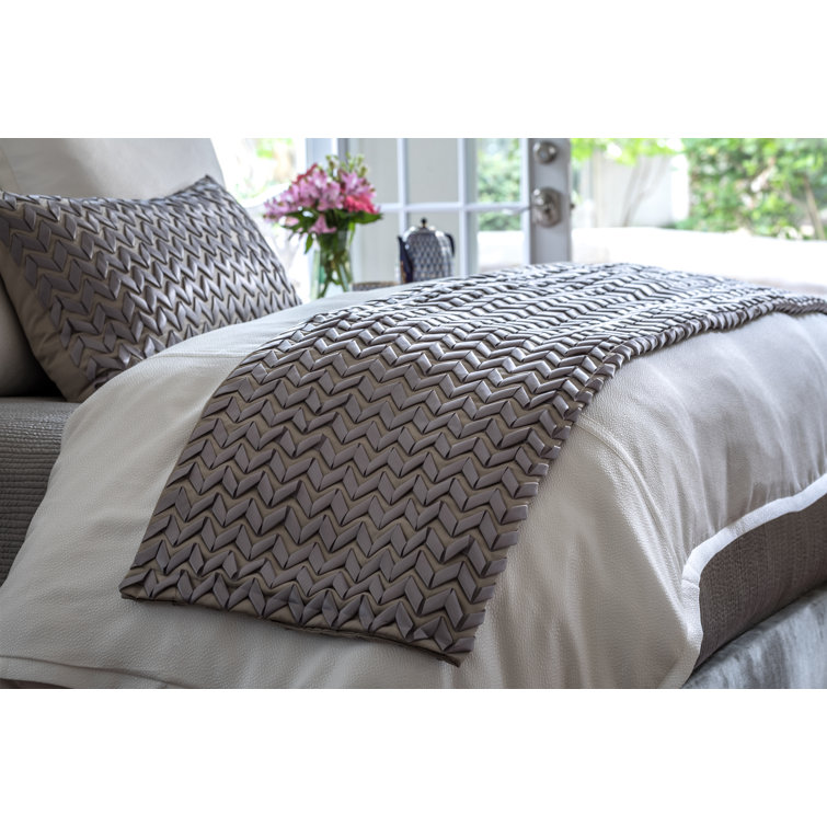 Lili Alessandra Handmade Silver Ribbon 36" x 88" Throw Blanket