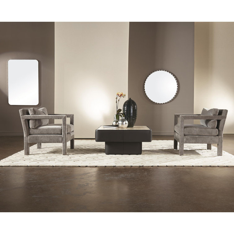 Elegant Rectangular Wood & Silver Wall Mirror with Nickel Frame