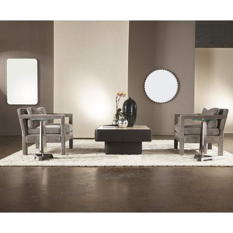 Elegant Rectangular Wood & Silver Wall Mirror with Nickel Frame