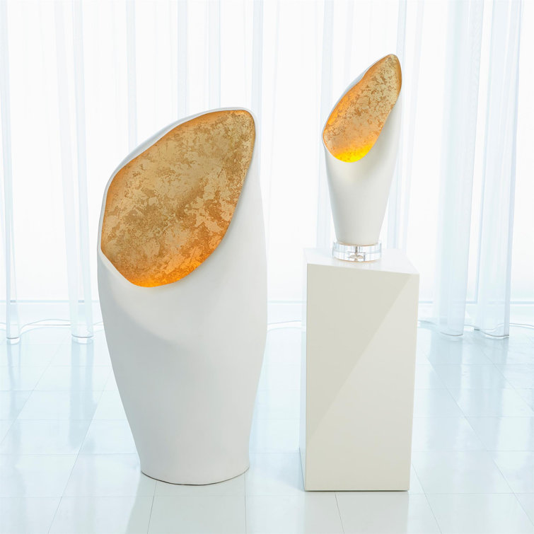 Majestic Gold Leaf Handcrafted Ceramic Floor Lamp
