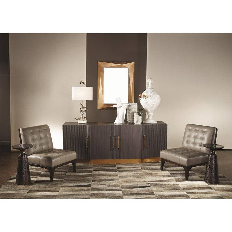 Elegant Angular Beveled Wall Mirror in Gold Leaf Finish